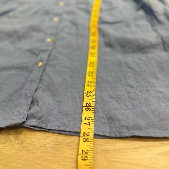 Lauren Ralph Lauren Classic Blue Shirt 100% Linen XL Preppy Old money - Picture 12 of 13